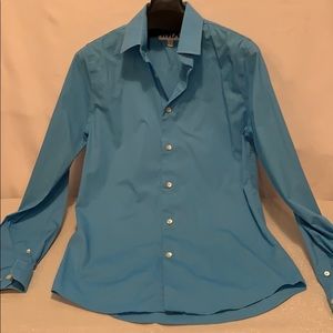 1MX Express extra slim fit long sleeve blue shirt